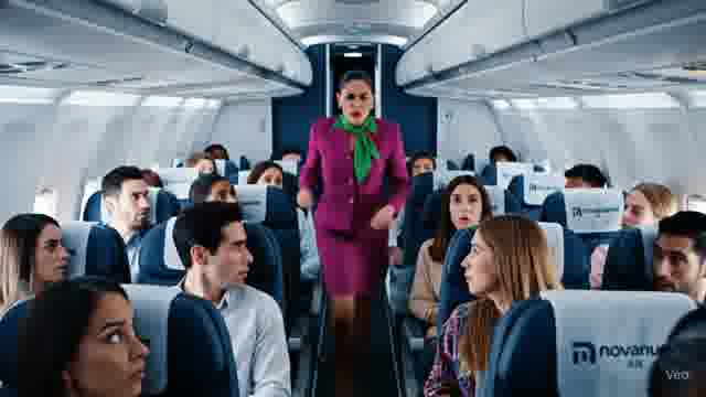 La Señora y el Pollo en el Avión